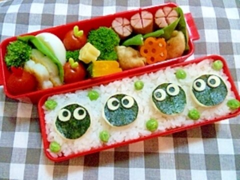 簡単キャラ弁☆まっくろくろすけのお弁当♪